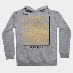 BRUSSELS BELGIUM CITY STREET MAP ART Hoodie